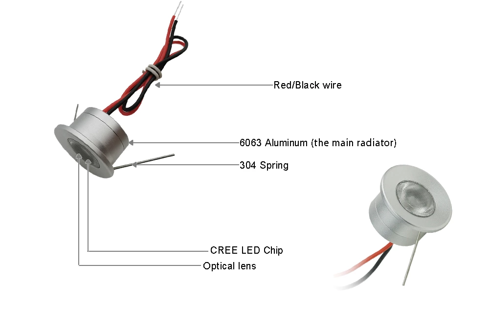 Recessed DC12V 1W Mini Led Spotlight
