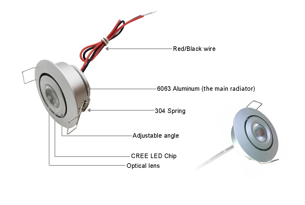 Recessed DC12V 3W Mini Led Spotlight