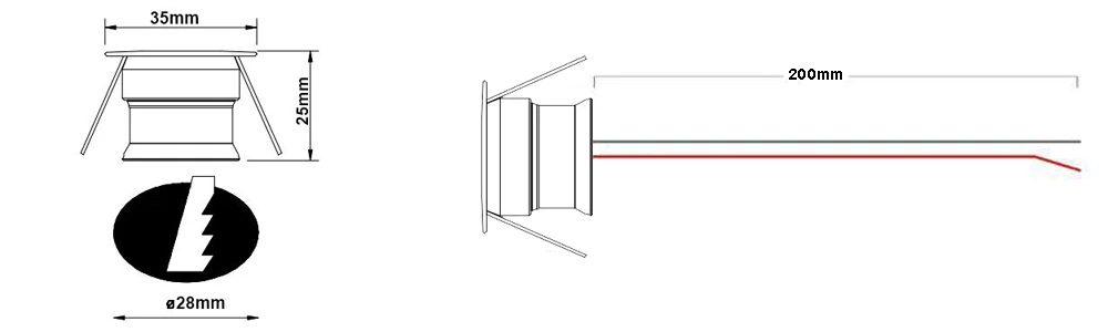 IP20 DC12V 3W Mini Led Spotlight