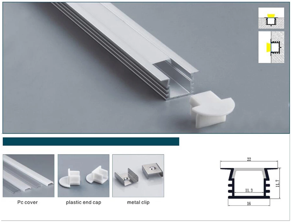 16x11.7x11.3mm Led Aluminum Profile