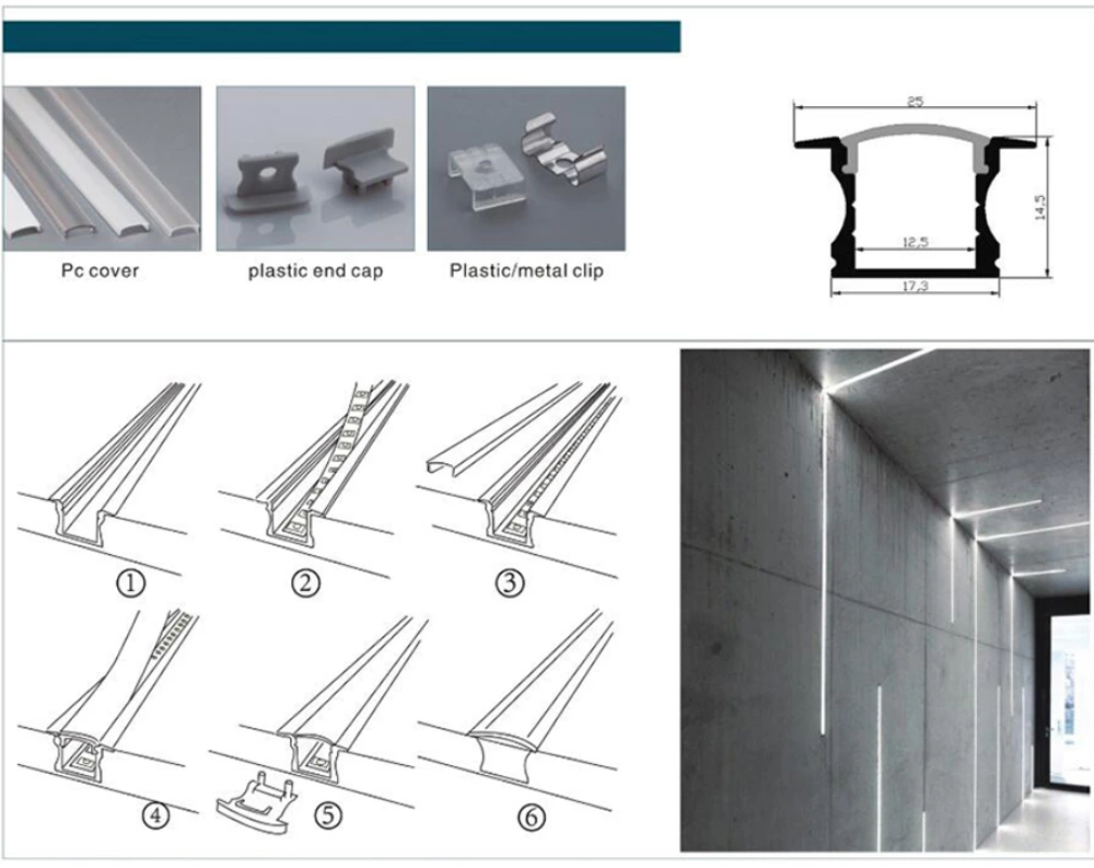 17.3x14.5x12.5mm Led Aluminum Profile