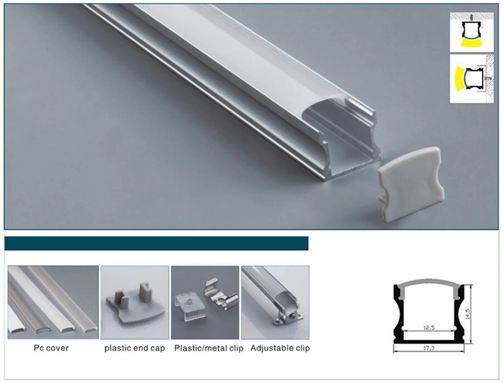 17.3x14.5x12.5mm Led Aluminum Profile