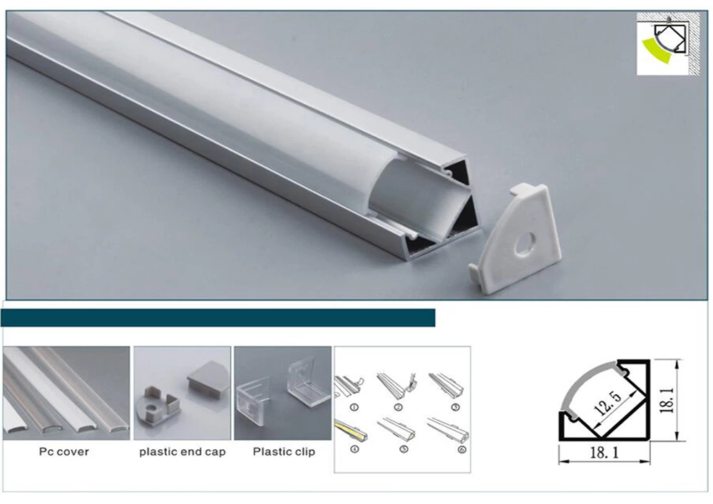90 degree Led Aluminum Profile