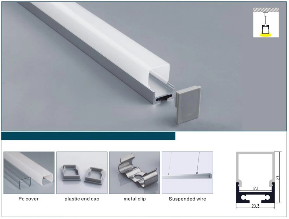 Rectangle Led Aluminum Profile