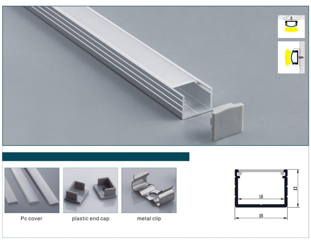 18x13x16mm Led Aluminum Profile