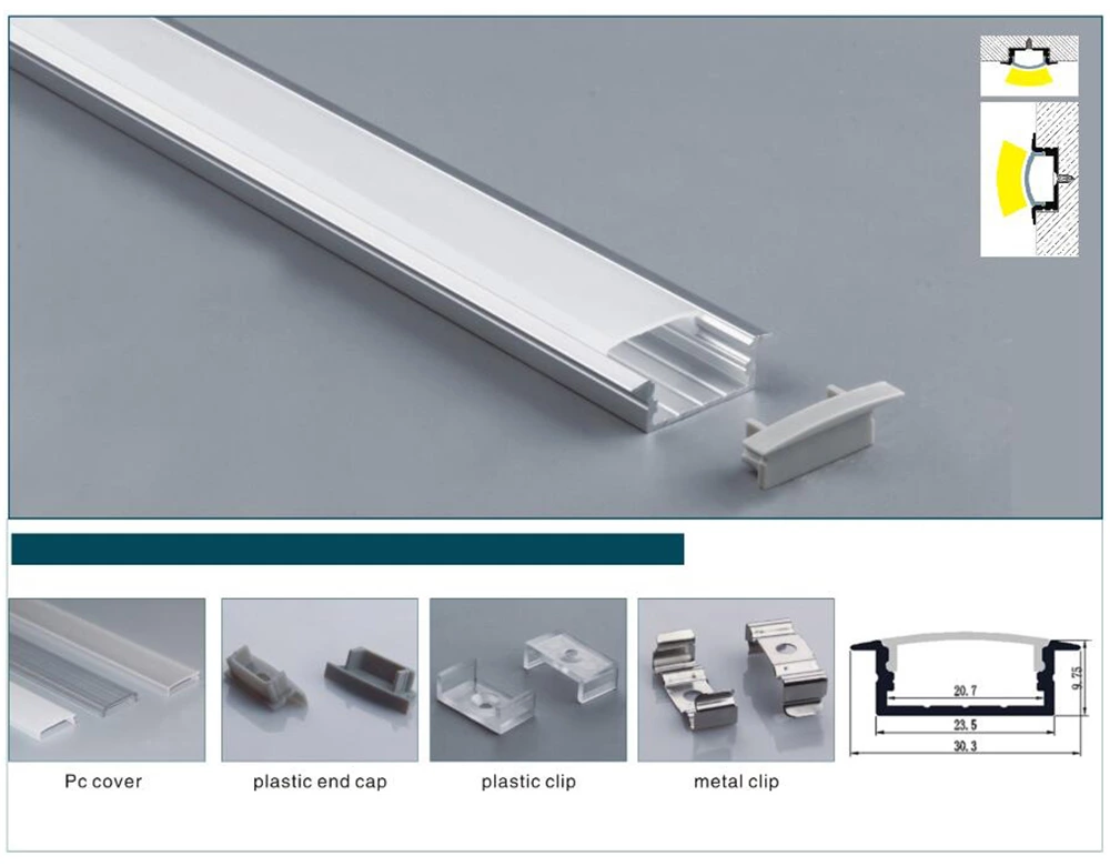 20mm Recessed Led Aluminum Profile