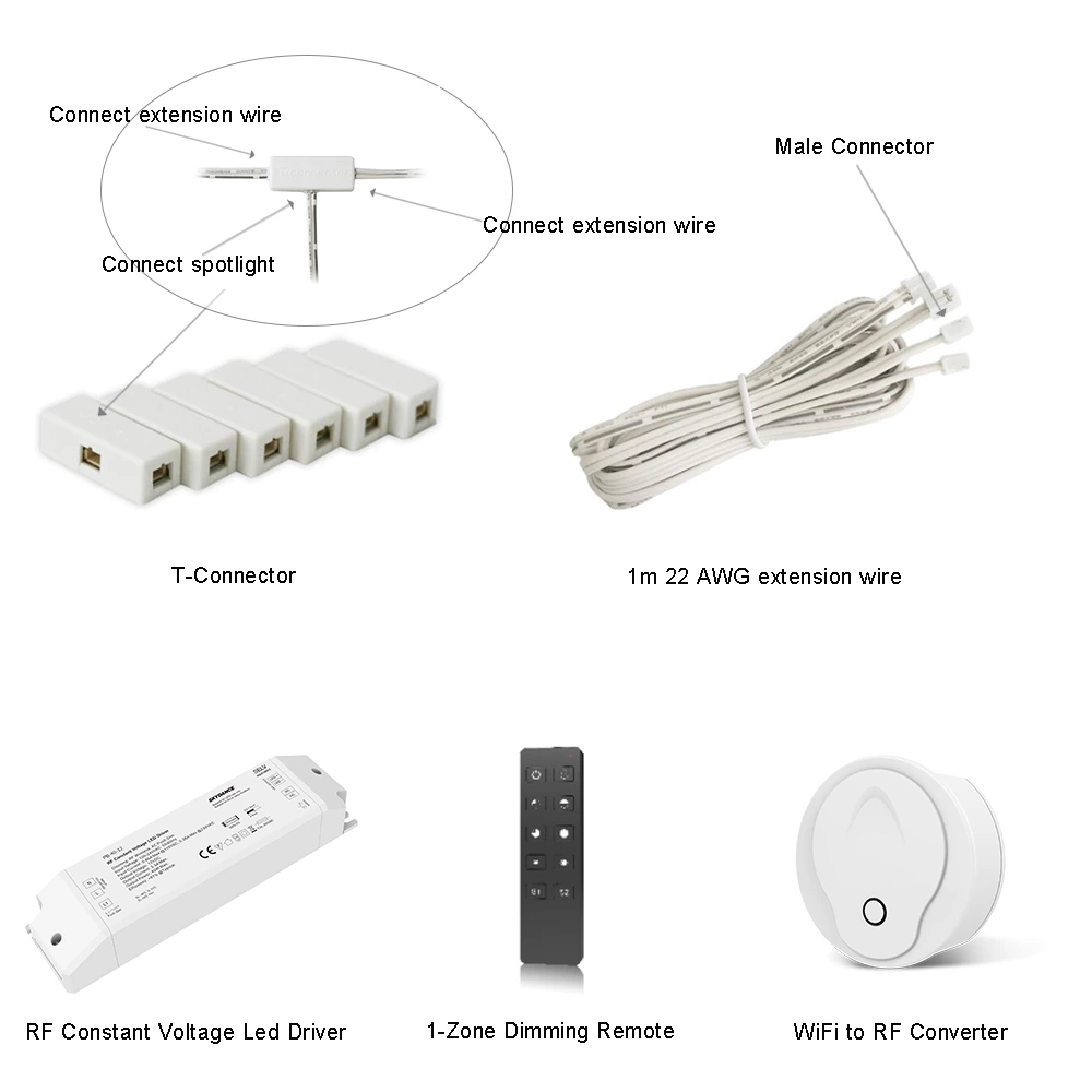 WIFI RF 1W Dimmable Led Spotlight Kit