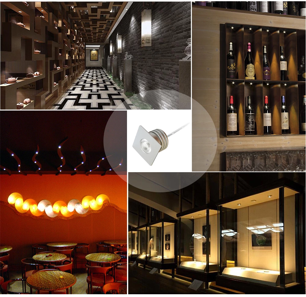 Square 3W Mini Led Spotlight Kit