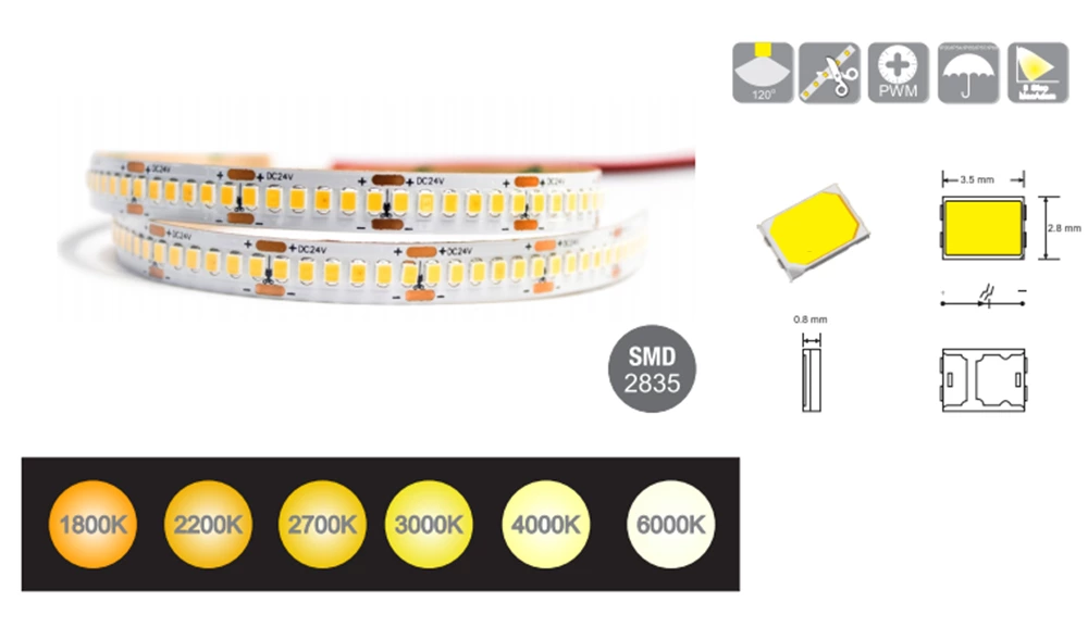 DC12V SMD2835 240LEDS/M Led Strip