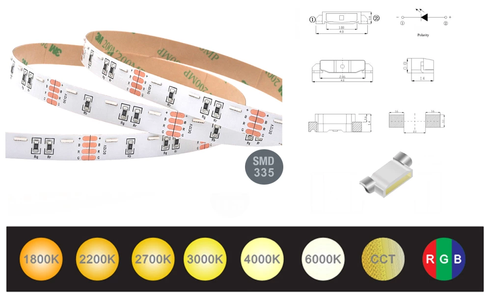DC12V SMD335 60LEDS/M Side Emitting Led Strip