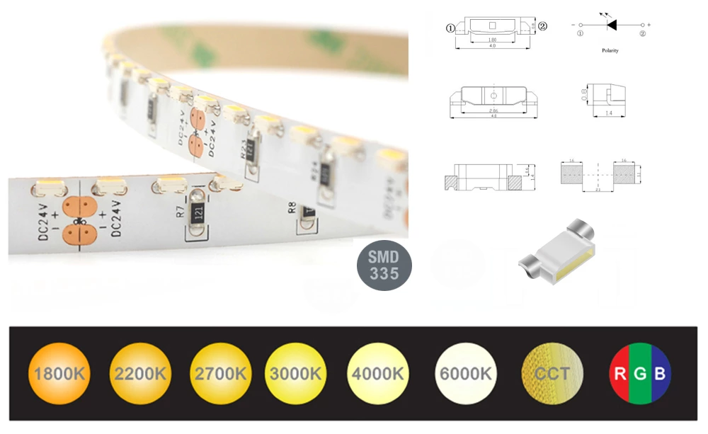 DC12V SMD335 120LEDS/M Side Emitting Led Strip