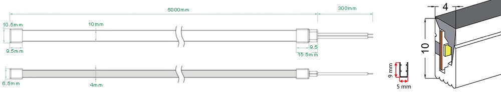 120° 4x10mm Mini Waterproof Flex Silicone Neon Tube Led Light