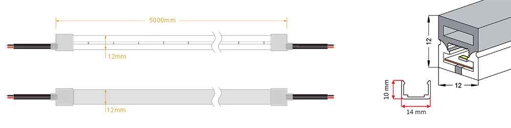 180° 12x12mm Top View Led Neon Light