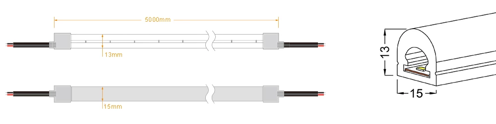 180° 13x15mm Top View Flex Led Neon Light