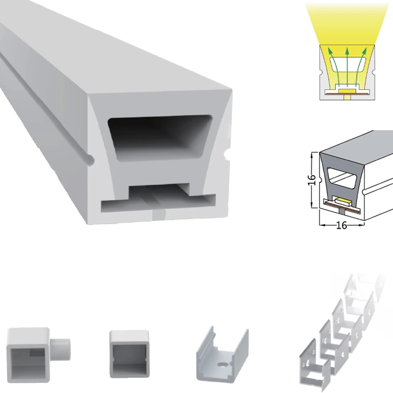 120° 16x16mm Top View Flex Neon Tube Led Light