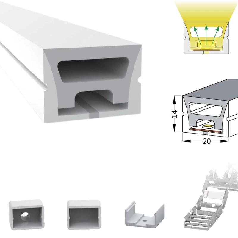 120° 20x14mm Positive Lighting Flex Neon Tube Led Light