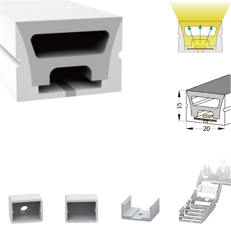 120° 20x15mm IP67 Waterproof Flex Neon Tube Led Light