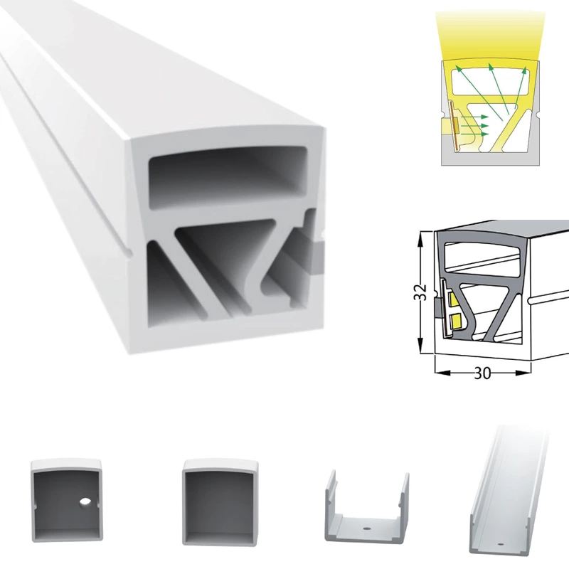 120° 30x32mm 12V 24V 2835 5050 Flex Silicone Neon Tube Led Light
