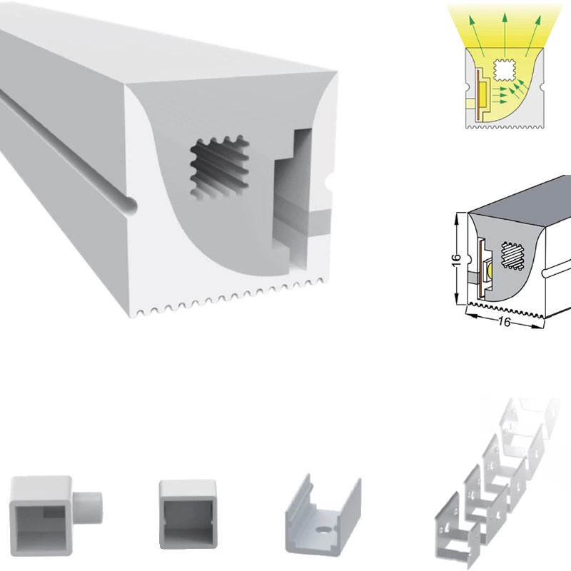 120° 16x16mm Flex Neon Tube Led Light