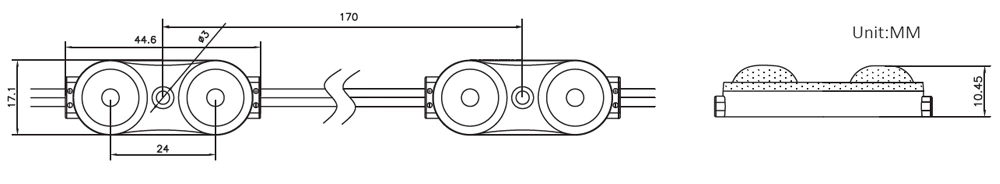 170° SMD2835 IP67 DC12V 1W Mini Led Module