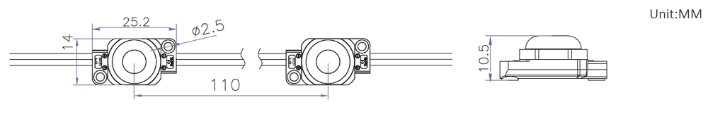 Waterproof DC12V 0.36W Mini Led Module