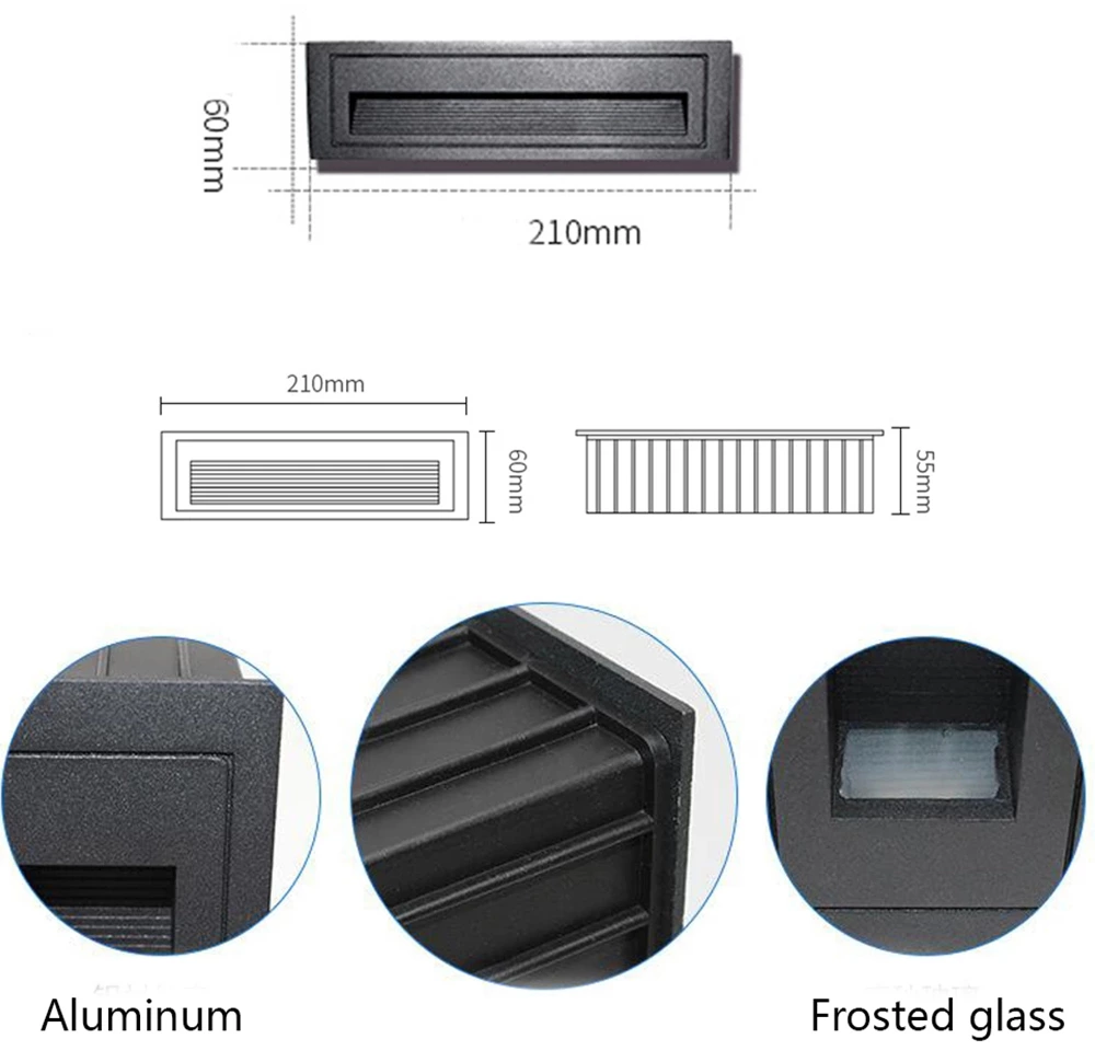 IP65 Rectangle Aluminum 6W Led Stair Light