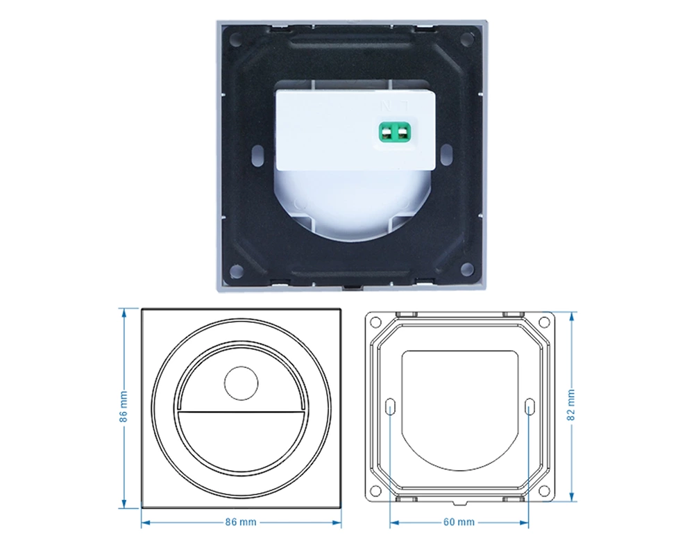 86x86mm 1W LED Recessed Wall Ladder Lamp PIR Sensor Step Stair Light