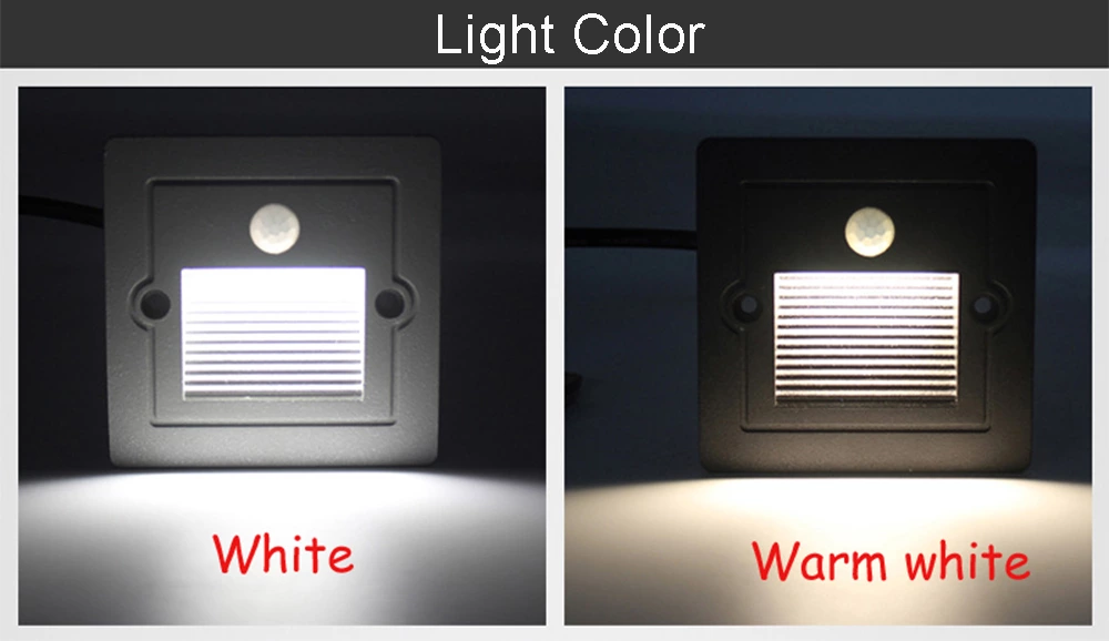 85x85x30mm Square Human Body Induction 3W Led Stair Light