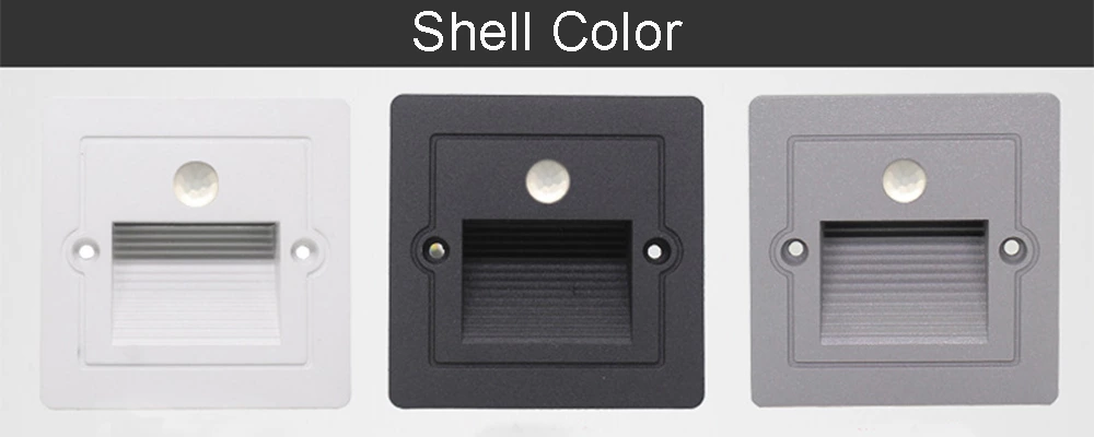 85x85x30mm Square Human Body Induction 3W Led Stair Light