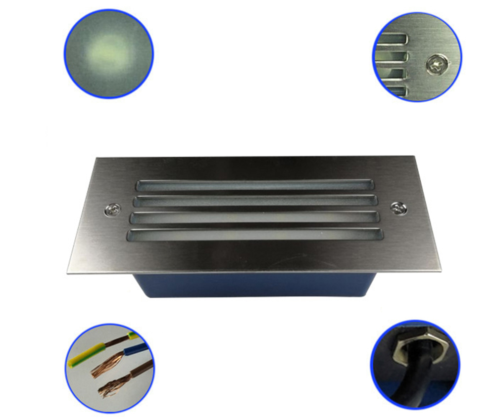 110x45x45mm Outdoor IP65 Rectangle Stainless steel 3W Led Stair Light