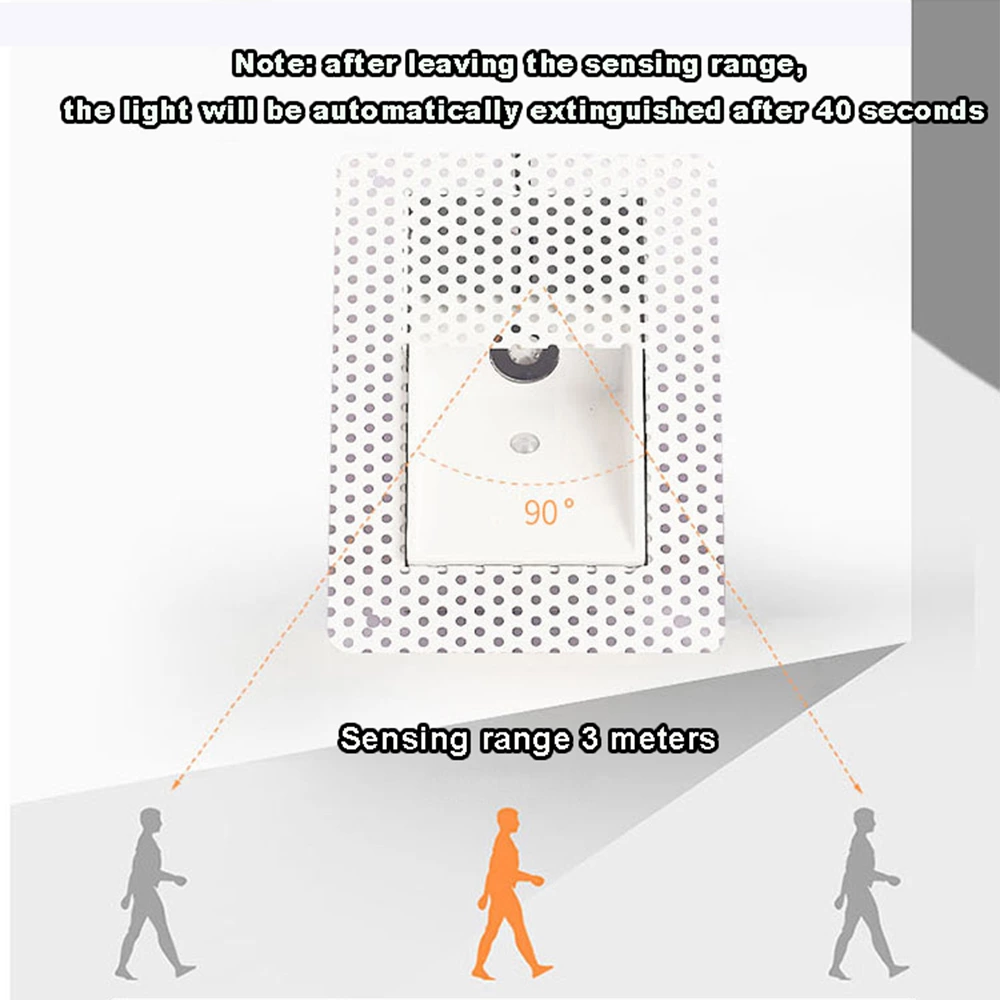 AC85-265V PIR Motion 3W Rimless Led Stair Light