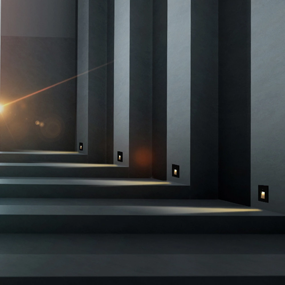 AC85-265V Square Human Body Induction 3W Led Stair Light