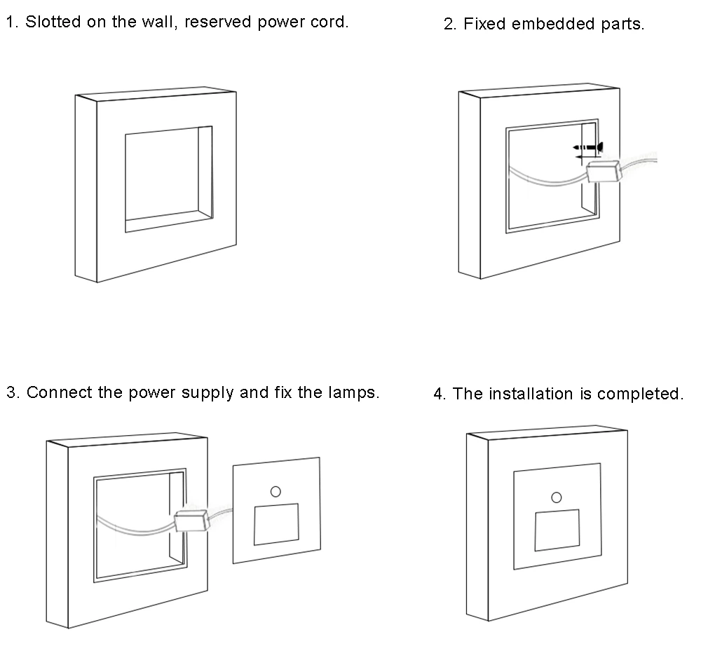 85x85x30mm Square PIR Seonsor Motion 3W Led Stair Light